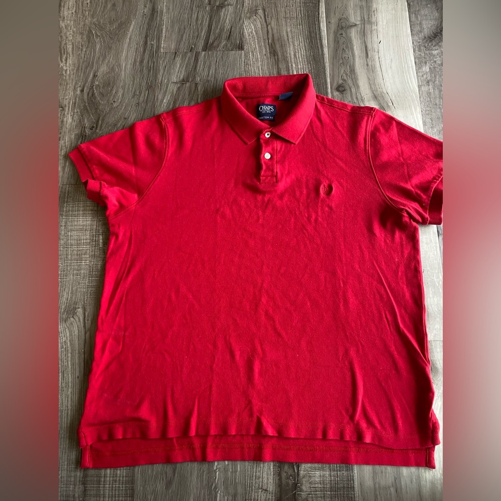 Chaps Red Polo Men’s Shirt Size XLarge Custom Fit